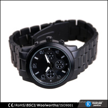 Montres chronographe en métal noir hommes 2015 marque votre propre montre